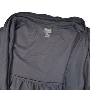 Eileen Fisher Black Open Front Shawl Cardigan Viscose Blend J1351M